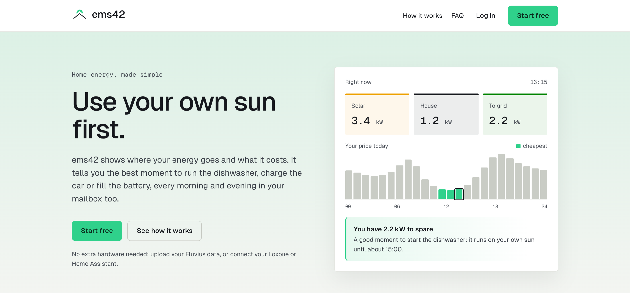 The ems42 homepage: use your own sun first.
